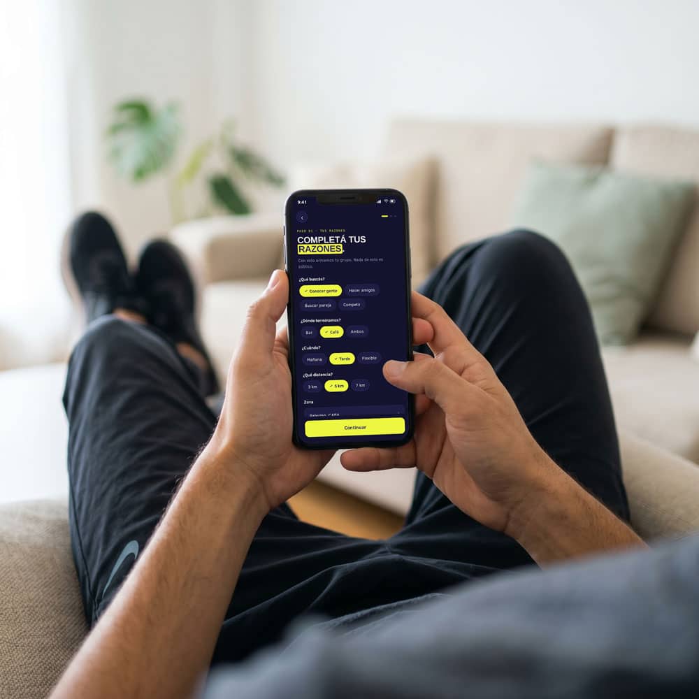 Person filling out their reasons in the app